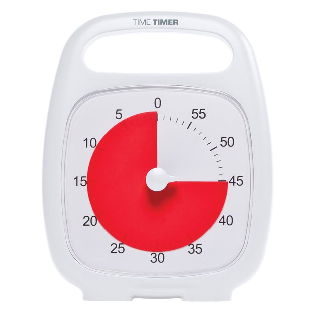 Time Timer PLUS su 60 minučių ciferblatu, baltas
